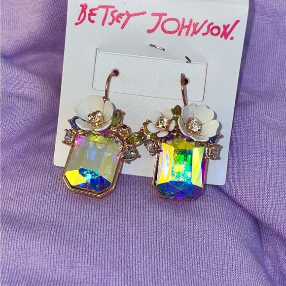 Betsey Johnson Jewelry - Betsey Johnson Iridescent Floral Earrings